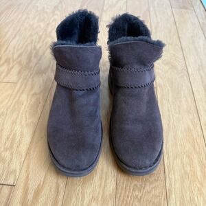 UGG Suede Ankle Boots With Decorative‎ Straps & Button Accents Brown Size 6